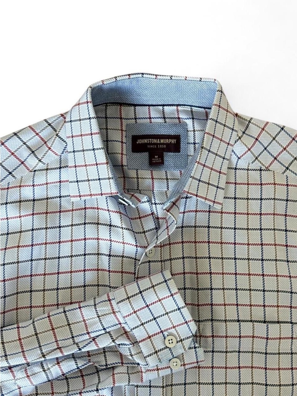 Johnston & Murphy Men's Long Sleeve Button-Up Dress Shirt - Size Medium